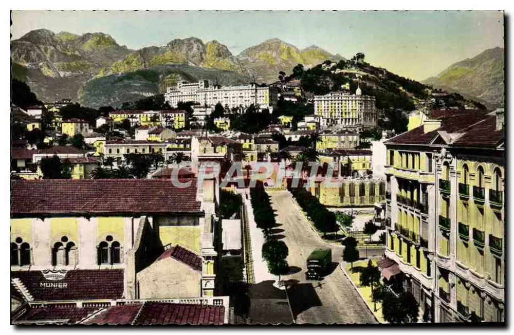 Menton — A Estação e os Hotéis — Éditions d'Art Munier, Nice - Frente