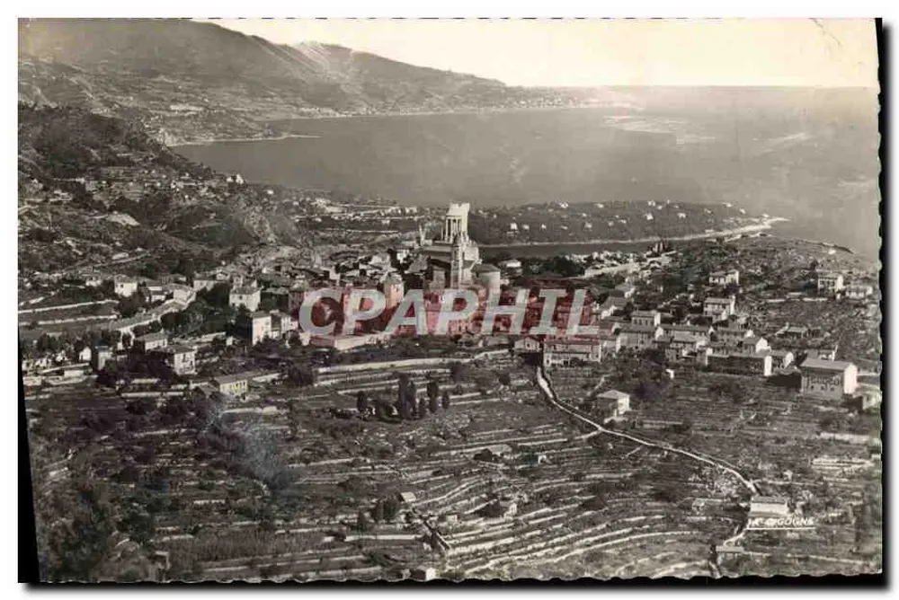 Panoramablick auf Turbie, Cap Martin und Bordighera (Italien) — Ausgabe der André Leconte Fabrik — Nr. 66 - Vorderseite