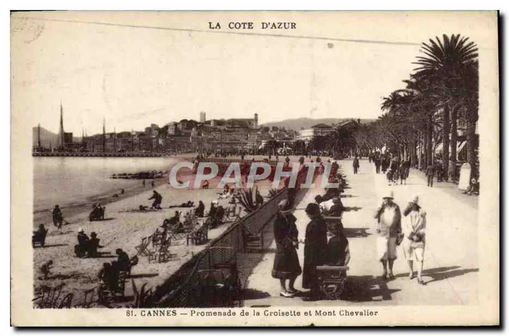 Cannes — Promenade de la Croisette und Mont Chevalier — Munier, Kunstverlag - Vorderseite