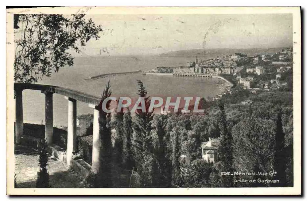 Menton - Vista de Garavan — tomada de Garavan — Edit. d'Art Munier, Montluçon, n° 252 - Frente