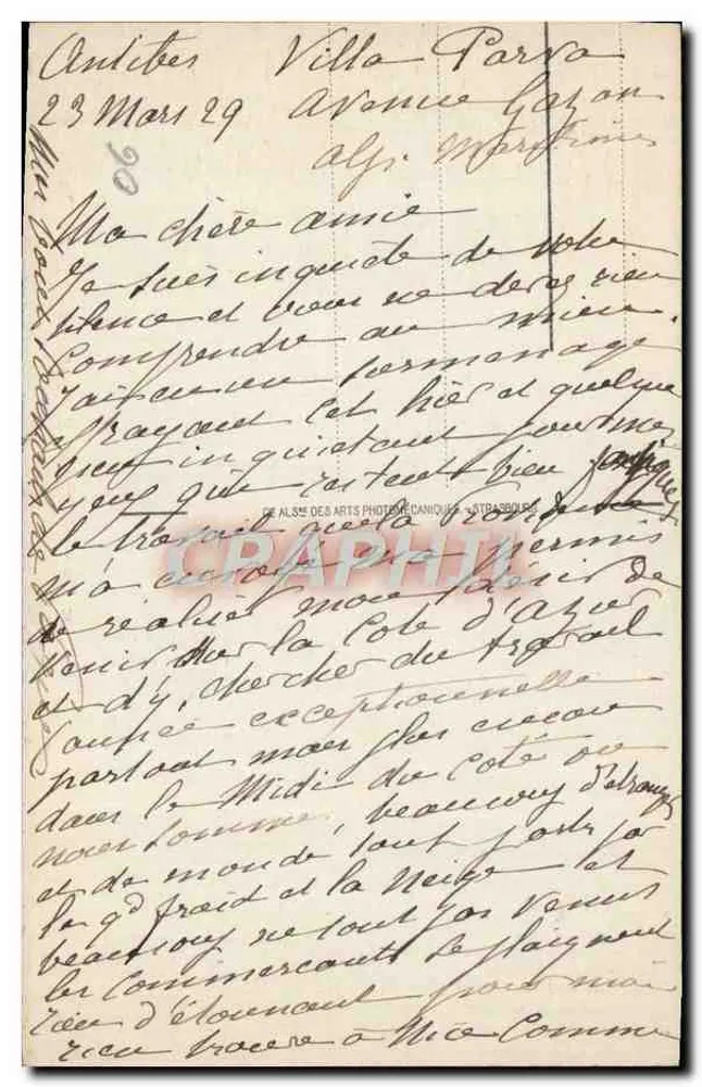 Antibes - Alt-Antibes und die Mauern — Verlag: CE ALSÈ DES ARTS PHOTO-MÉCANIQUES, STRASBOURG - Rückseite