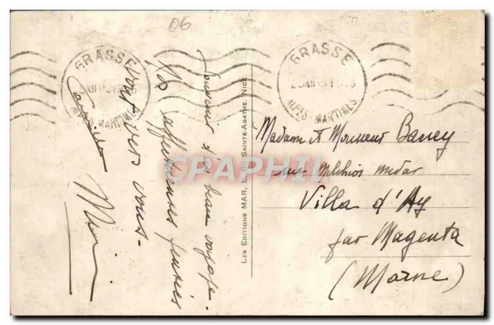 Grasse (A.M.) Stadt der Blumen — Ein Eckschatten der Stadt — Editions MAR, Le Bén Sainte-Agathe - Rückseite