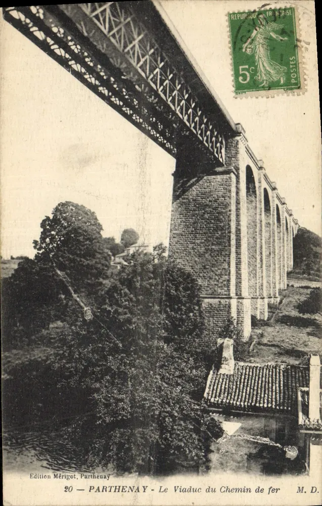 Parthenay — Most nad liniami kolejowymi — Wydawnictwo Mérigot, nr 20 - Awers
