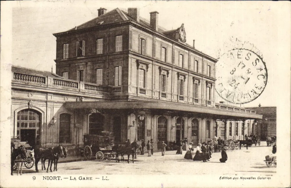 Niort — La Gare — Éditeur : Édition des Nouvelles Galeries, n°9 - Frente