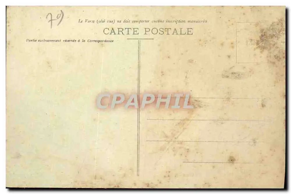 Thouars (Deux-Sèvres) — A Vista do Castelo, construído sob os ordens de Marie de la Tour d'Auvergne, hoje Casa de Força desde 1871 — Vve Debarre, editor - Verso