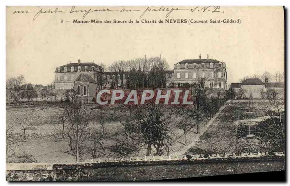 Mutterhaus der Schwestern der Caritas von NEVERS (Kloster Saint-Gildard) — Ansicht des religiösen Komplexes — Verlag S.V.P. - Vorderseite