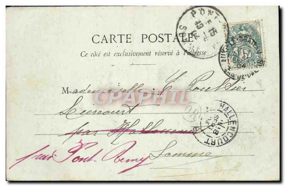 Auxi-le-Château — Rathaus und Kirche — Verlag J. Vassour - Rückseite