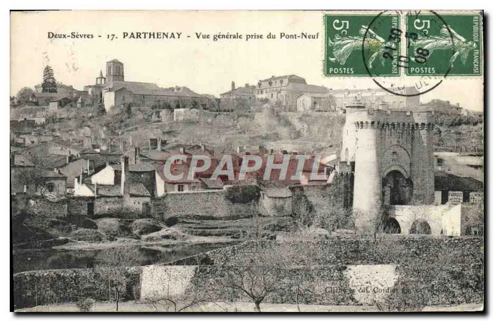 Parthenay - Allgemeiner Blick vom Pont-Neuf — Cliché von G. Cordier - Vorderseite