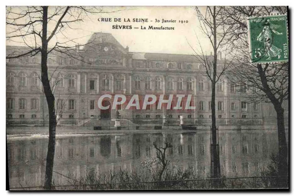 Flut der Seine - 30. Januar 1910 — Sèvres — Die Manufacture - Vorderseite