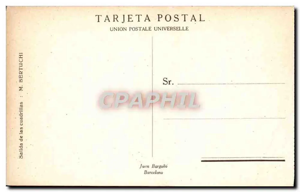 Saída dos quadrillistas — Editor M. Bertuchi, Barcelona - Verso