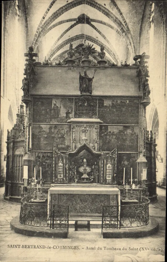 Saint-Bertrand-de-Comminges — Altar do Túmulo do Santo (século XV) — editor não visível - Frente