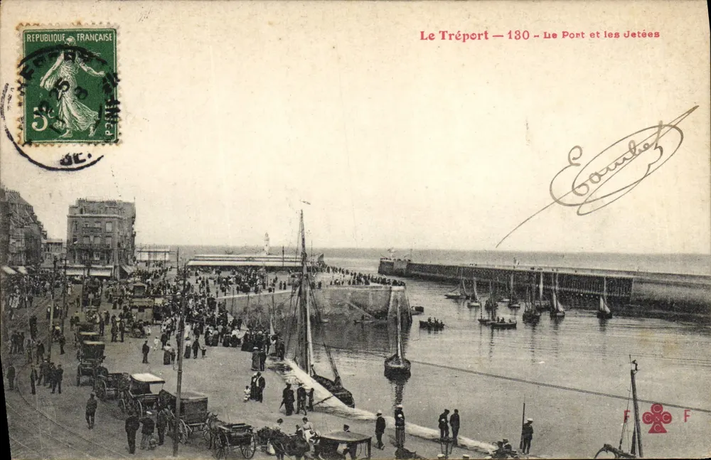 Le Tréport — Der Hafen und die Dämmen — Verlag Gourbet - Vorderseite