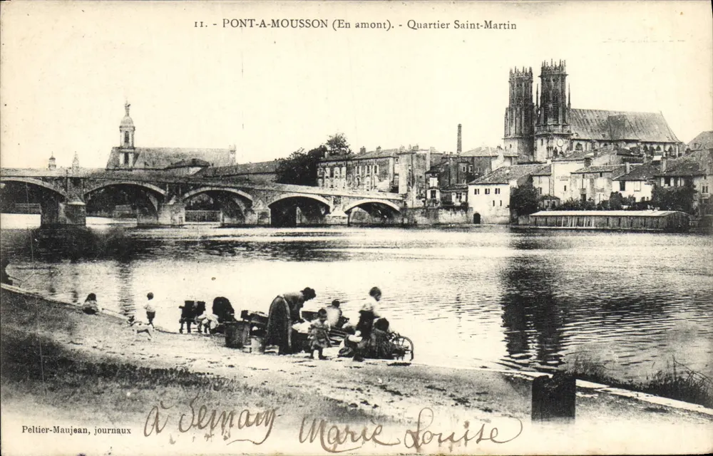 Pont-a-Mousson (En amont) - Quartier Saint-Martin — Peltier-Maujean, journaux - Recto