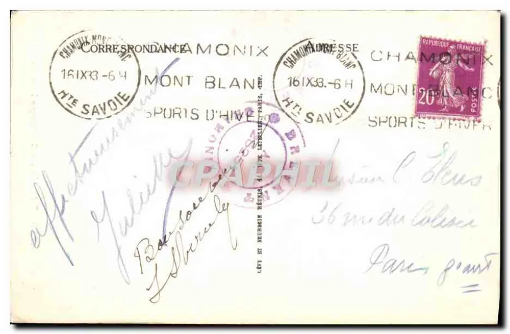 Chamonix-Mont-Blanc — Teleférico Brévent — LL. n° 519 - Verso