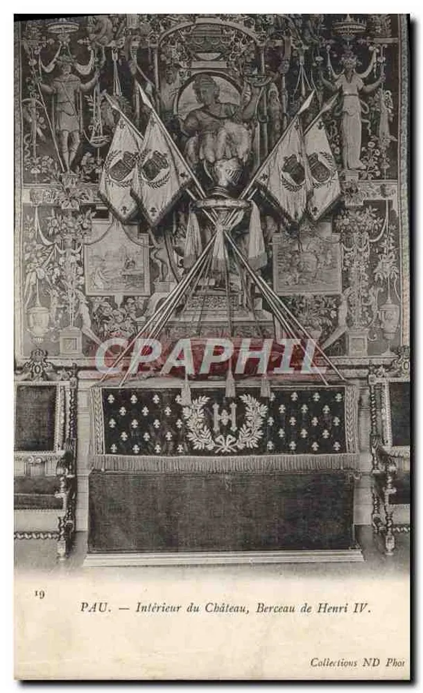 Pau — Innenansicht des Schlosses, Wiege von Henri IV — Collections ND Phot - Vorderseite