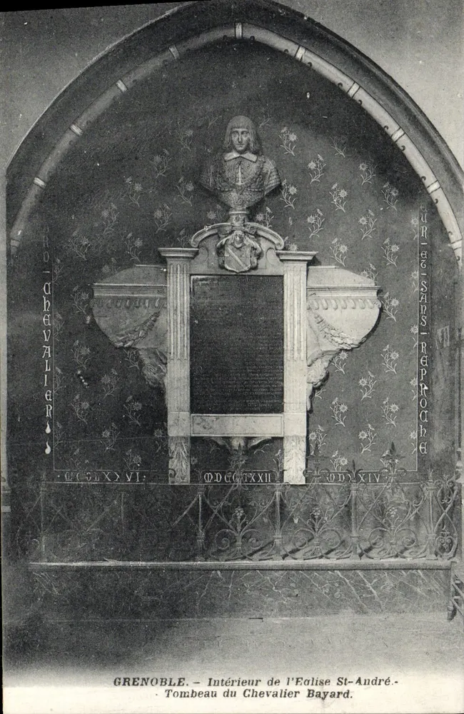 Grenoble — Innenansicht der Kirche Saint-André — Grab des Ritters Bayard - Vorderseite