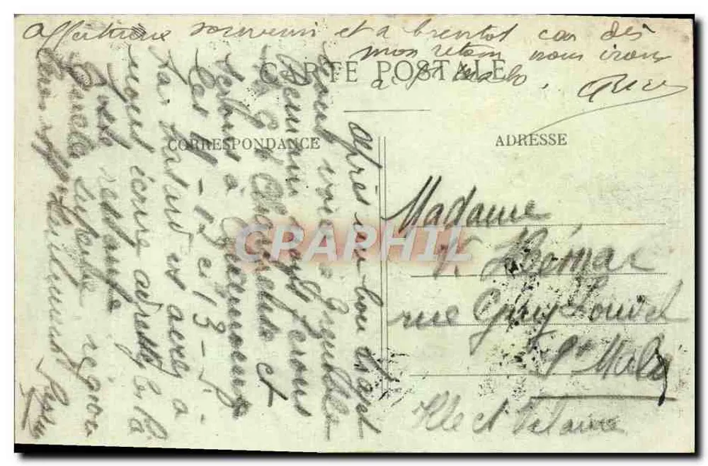 Grenoble — Allgemeiner Blick und die Alpenkette — E.R. Nr. 1 - Rückseite