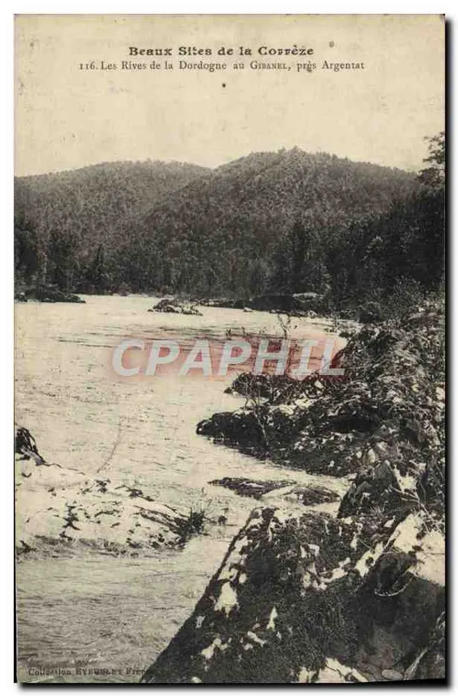 Die Ufer der Dordogne bei Gibanel, nahe Argentat — Schöne Orte der Corrèze, Nr. 116 — Sammlung Byron et Bricard - Vorderseite