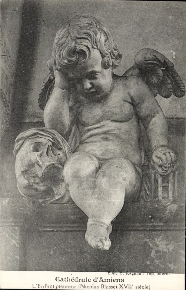 O Menino que Reza — estátua de Nicolas Blasset, século XVII — Catedral de Amiens, edição E. Regnault, rép. interd. - Frente