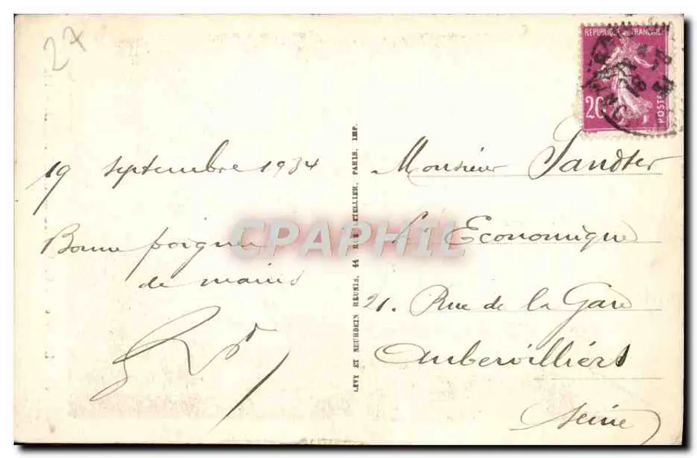 Lanterna do Castelo de Chambord — LL. — n° 66 - Verso