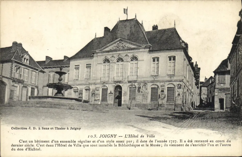 Joigny — O Hotel de Ville — Coleção J. D. em Sens e Tissier - Frente