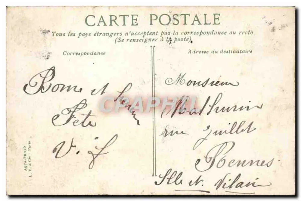 Lyon. Ansicht von Fourvières von den Türmen von St. Jean — A. V. & Ch. - Paris - Rückseite
