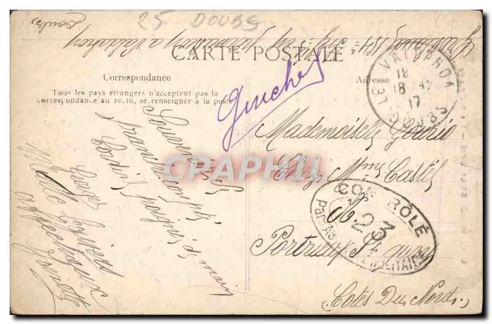 Vallee de la Loue — Les Rochers de Syratu — éditeur : Châtel-sur-Simon, Mat. Macie-Dumas - Rückseite