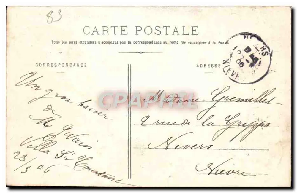 Hyères - L'Almanarre — vista da costa com balaustrada — editor desconhecido, n° 162 - Verso