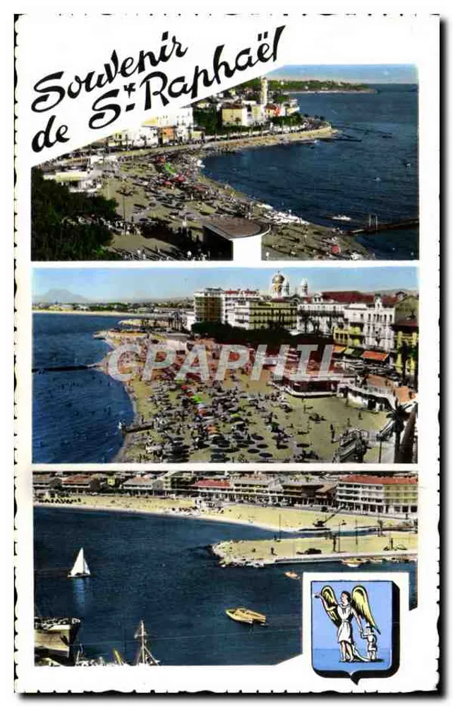 Saint-Raphaël — Ansicht der Strandpromenade und des Hafens — Éditions Rella - Vorderseite
