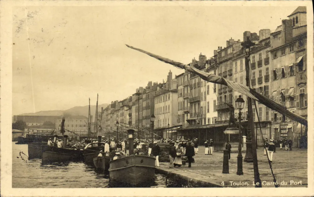Toulon. Der Platz am Hafen — Ansicht des Hafens mit Booten und Kai — Art Photo-Guérin, n°4 - Vorderseite