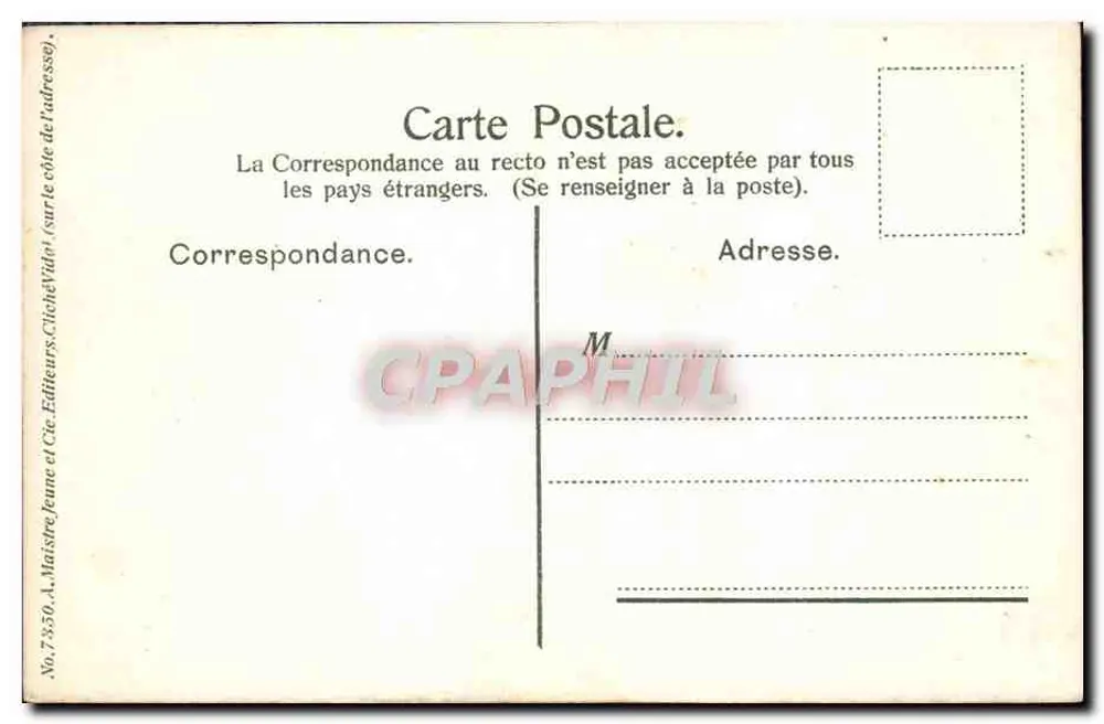 Toulon. A antiga doca — vista portuária — editor A. Maitre Jeune & Cie, n° 7850 - Verso