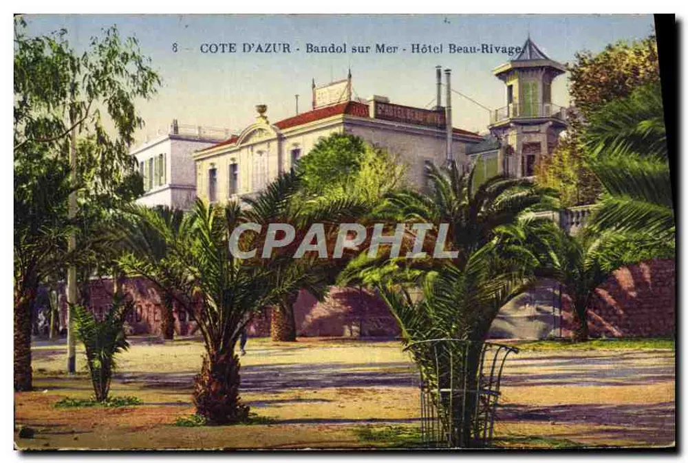 Bandol an der Küste — Hotel Beau-Rivage — Côte d'Azur, Verlag E. Budry, Nr. 8 - Vorderseite