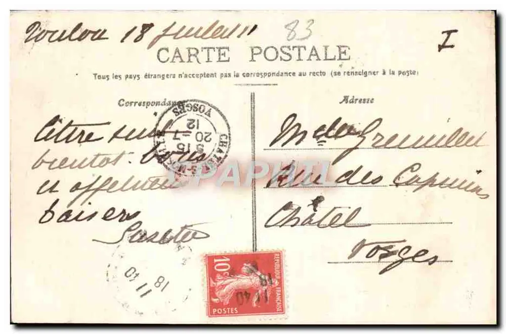 Toulon — Porto Méjean — Ch. Guérin, Toulon, n°72 - Verso