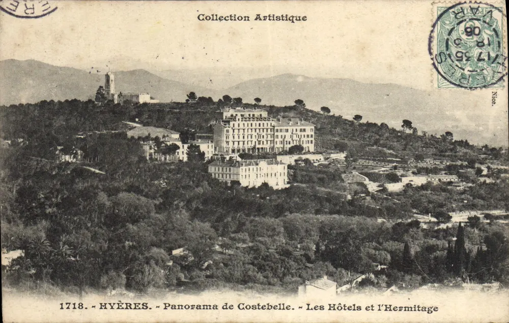 Hyères — Panorama von Costebelle — Die Hotels und das Hermitage — Künstlerische Sammlung - Vorderseite
