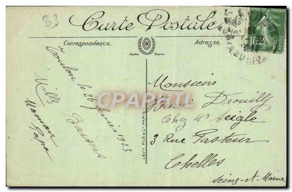 Toulon — A Avenida Colberi — LL. — n°79 - Verso