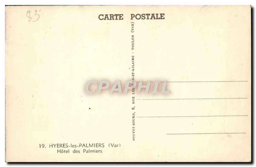 Hôtel des Palmiers — Hyères-les-Palmiers (Var) — Hôtel des Palmiers - Rückseite
