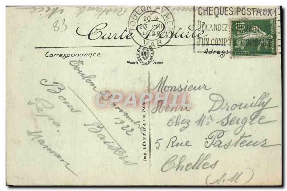 Toulon — Le Mourillon. Der Boulevard du Littoral — LL. - Rückseite