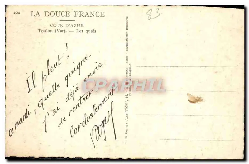 Toulon (Var) — Os cais — Edições d'Art YVON - Verso