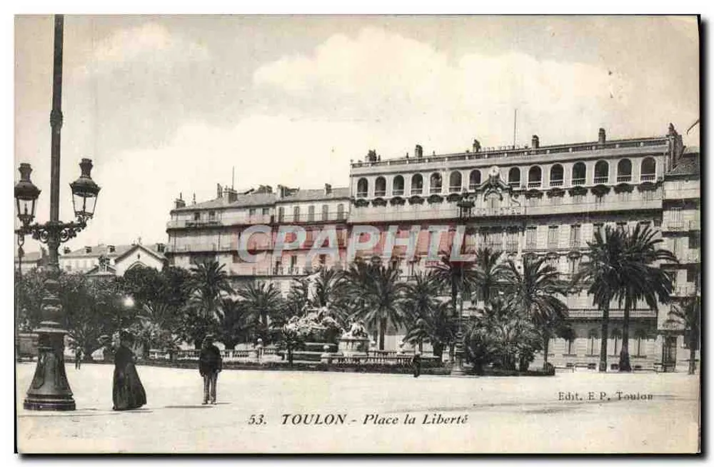 TOULON - Praça da Liberdade — editor E.P. Toulon, n° 53 - Frente