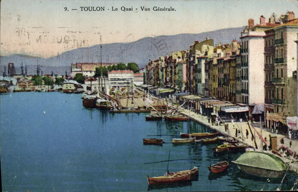 Toulon - Le Quai - Vue Générale — éditeur imprimeur non visible, n°9 - Frente