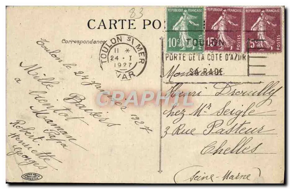 Toulon - Le Quai - Vue Générale — éditeur imprimeur non visible, n°9 - Verso