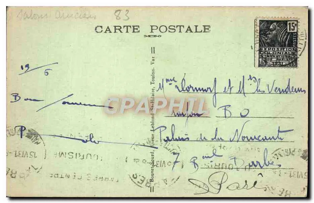 Toulon — O Porto — The Harbour — Editor: Anciens Salons - Verso