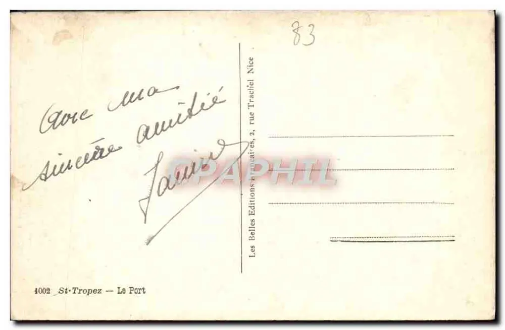 St-Tropez — O Porto — Les Belles Editions, Nice - Verso