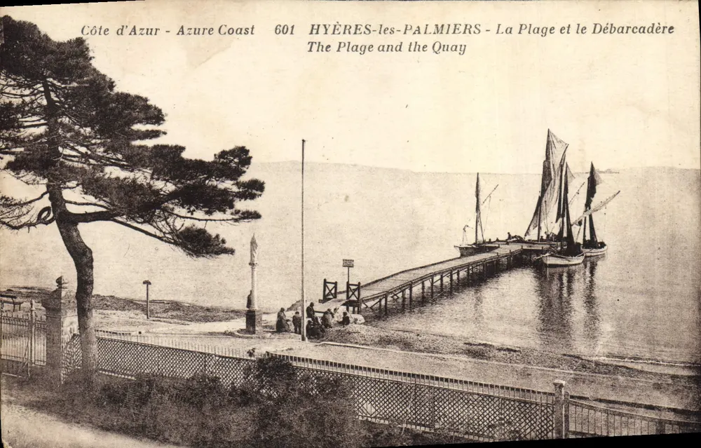 Hyères-les-Palmiers — Der Strand und der Hafen — Imp. de la Côte d'Azur Illustrée, Toulon - Vorderseite