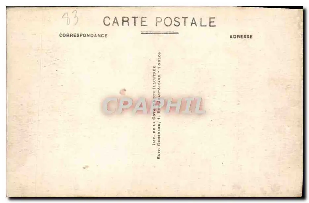 Hyères-les-Palmiers — Der Strand und der Hafen — Imp. de la Côte d'Azur Illustrée, Toulon - Rückseite