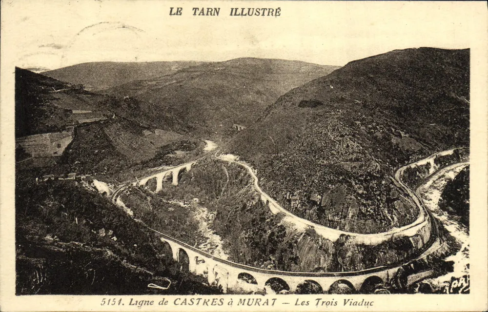 Die drei Viadukte — Linie Castres nach Murat — Verlag Le Tarn Illustré, Nr. 5154 - Vorderseite