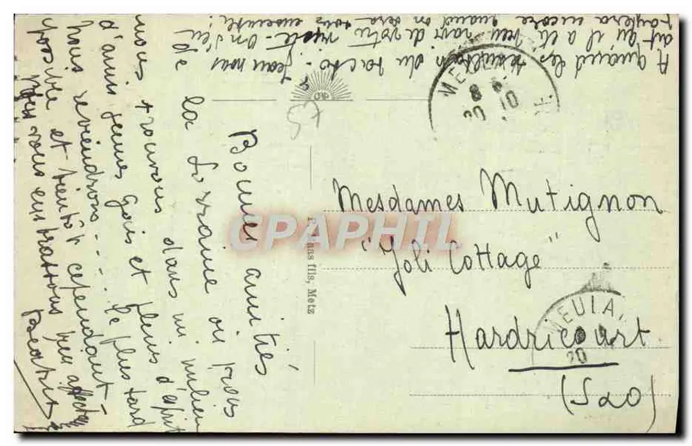Metz - Vista geral — cartão postal n°105, editado por ? - Verso