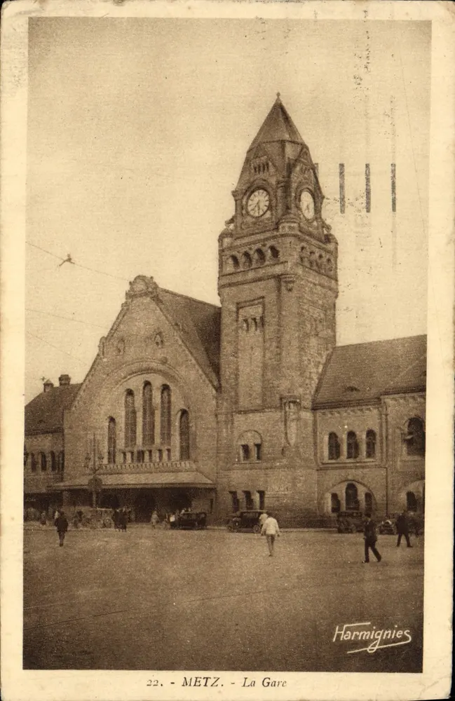 Metz — La Gare — Éditeur Harmignies, n° 22 - Frente