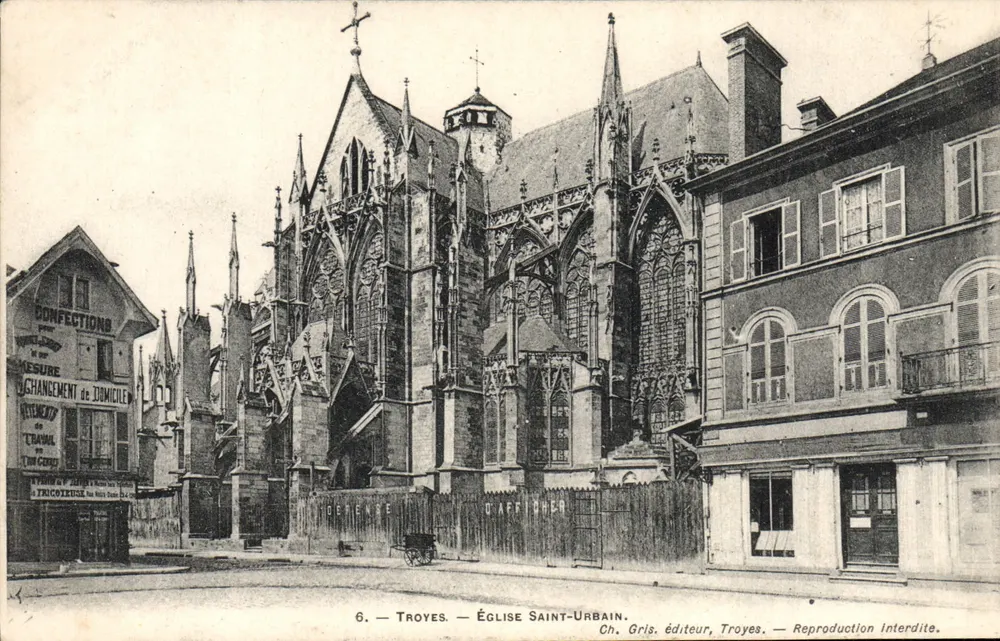 Troyes — Igreja de São Urbano — Ch. Gris, editor, Troyes - Frente