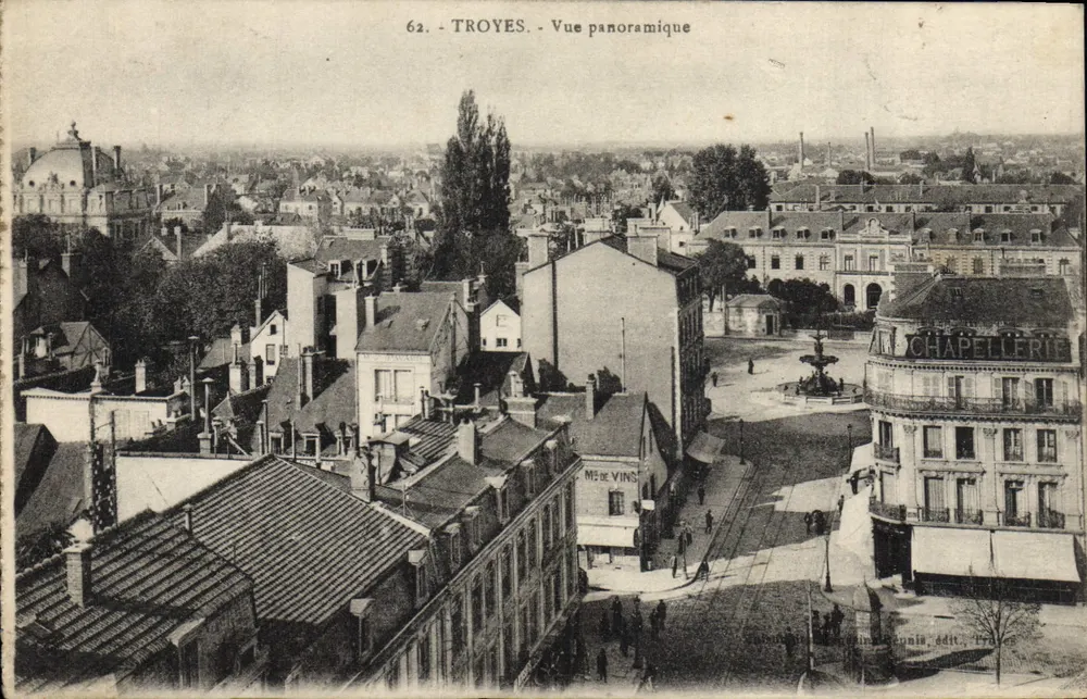 Troyes - Vista panorâmica — editor G. G. Dumas, Troyes, n° 62 - Frente